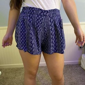 Blue Print Shorts